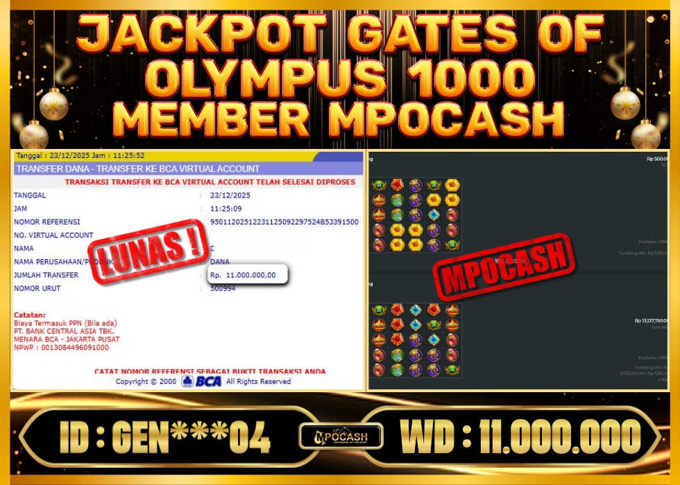 MPOCASH JACKPOT GATES OF OLYMPUS 1000